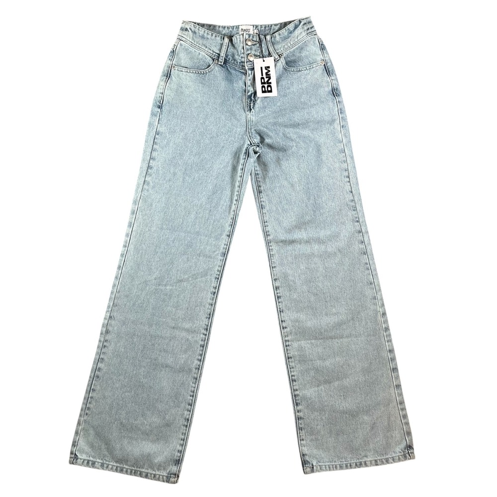 Princess Polly NWT Hasmyn Straight Leg‎ Jeans Light Wash Denim Womens US 4